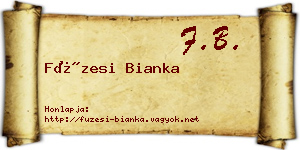 Füzesi Bianka névjegykártya